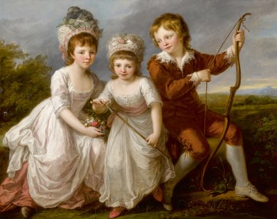 Portrait de Lady Georgiana Spencer, Henrietta Spencer et George Vicomte Althorp, vers 1766 - Angelica Kauffmann