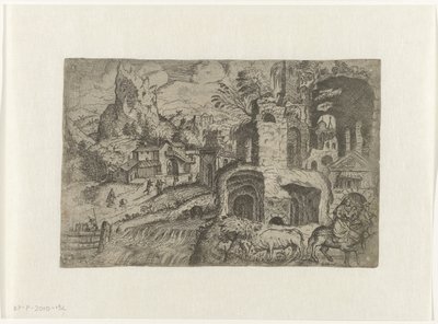 Paysage avec la Fuite en Égypte - Angelo Falconetto (attributed to)
