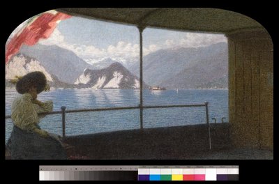 Un bateau sur le lac Majeur - Angelo Morbelli