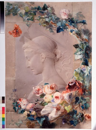 Représentation de Sainte Cécile Aquarelle par Angelo Rossi (1814-1871) 1859 Dim 81x55 cm Gênes, Galleria d