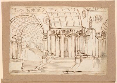 Décor de scène, bâtiment antique avec voûtes - Angelo Toselli