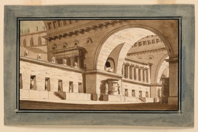 Décor de scène, extérieur du palais, salle sépulcrale - Angelo Toselli