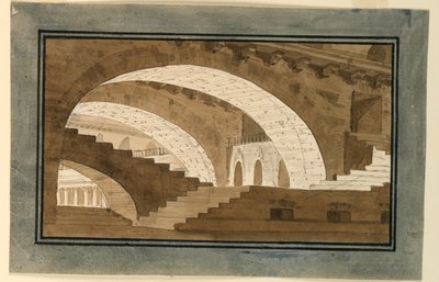 Décor de scène, intérieur du sous-sol du palais - Angelo Toselli