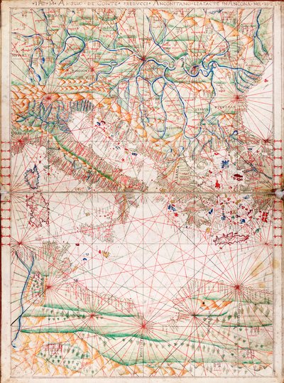 Carte de la Méditerranée centrale - Angelo de Conte Freducci