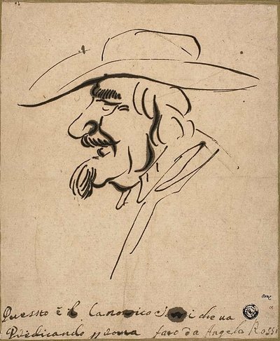 Caricature du chanoine Sorri - Angelo de Rossi