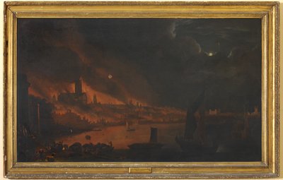 Le Grand Incendie de Londres, c.1666-1700 - Anglo Dutch School