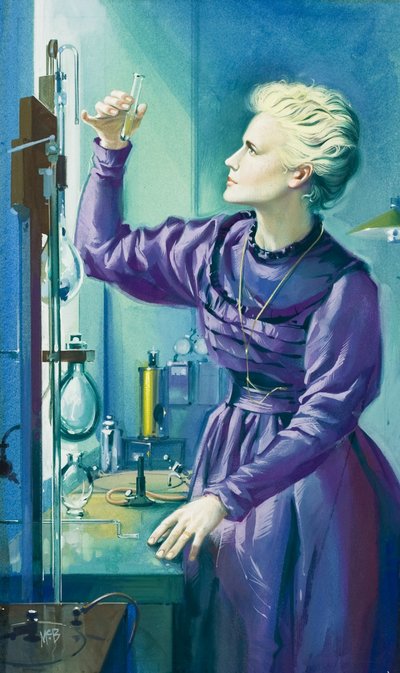 Madame Curie (1867-1934) (gouache sur papier) - Angus McBride