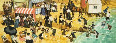 Scène de plage victorienne ou édouardienne - Angus McBride