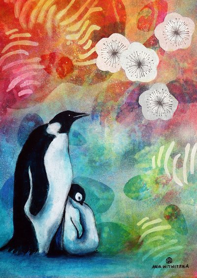 La famille des pingouins en fleurs - Ania Witwitzka