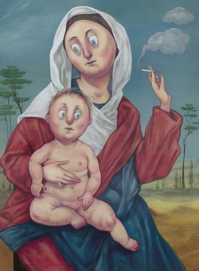 Madonna en pause cigarette - Anita Kunz