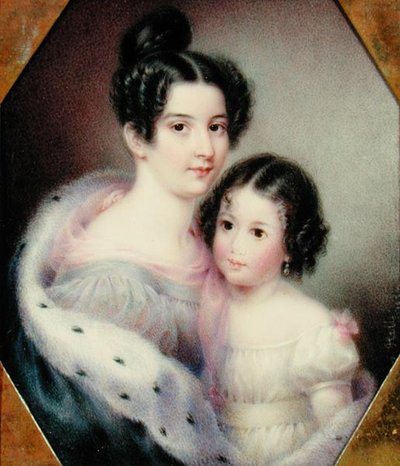Mme Charles Alexander Clinton (Ann Hone) et sa fille - Ann Hall