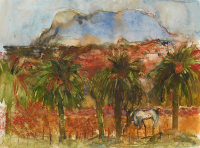 Chevaux broutant - Ann Oram
