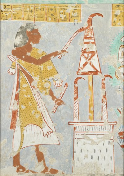 Copie de peinture murale, tombe privée 296 de Nefersekhemru, Thèbes, harpiste aveugle - Anna