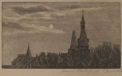 Clochers au clair de lune - Anna Botsford Comstock