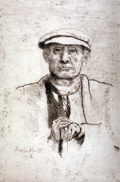 Vieil homme avec une casquette plate, 1916 - Anna Lea Merritt