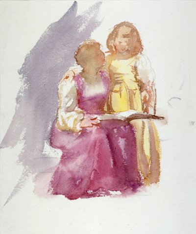 Femme assise et une jeune fille, vers 1864-1930 - Anna Lea Merritt
