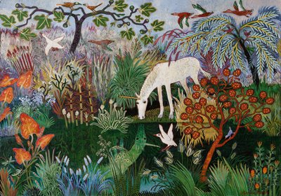 Piscine aux licornes, 2018 (acrylique) - Anna Pugh