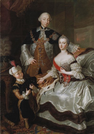 Pierre III et Catherine II de Russie avec leur fils Paul - Anna Rosina Lisiewska