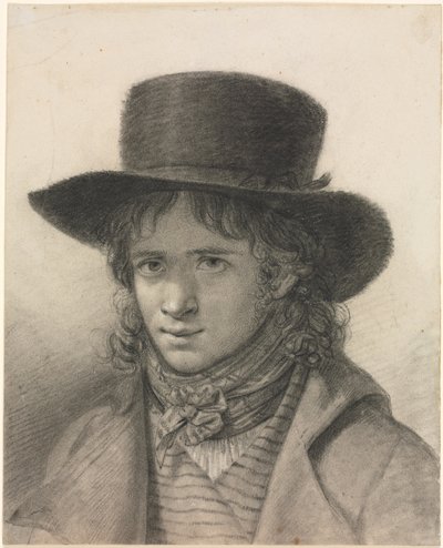 Autoportrait avec chapeau - Anne-Louis Girodet de Roucy-Trioson