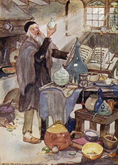 Alchimiste, scène du conte de fées de Hans Christian Andersen Le Conte du Vent - Anne (after) Anderson