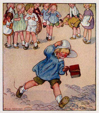 Comptine : Georgey Porgey, pudding et tarte (lithographie en couleur) - Anne (after) Anderson