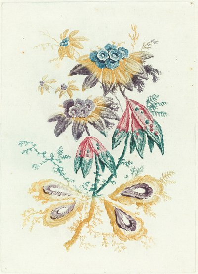 Fleurs fantastiques avec feuilles de gousse - Anne Allen after Jean Baptiste Pillement