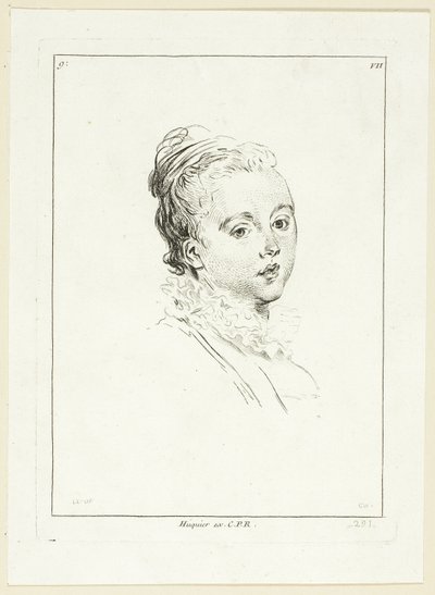 Tête de femme (tournée vers la gauche) - Anne Claude Philippe Caylus