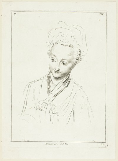 Tête de femme (tournée vers la droite) - Anne Claude Philippe Caylus
