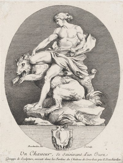 Un chasseur attrapant un ours, 1737 - Anne Claude Philippe de