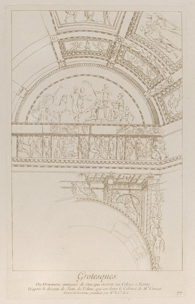 Grotesques : détail des reliefs en stuc décorant le Colisée à Rome, vers 1729 - Anne Claude Philippe de Caylus