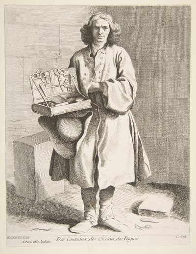 Marchand de couteaux, ciseaux et peignes, 1742 - Anne Claude Philippe de Caylus