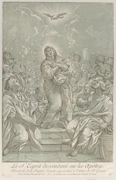 La Pentecôte, avec la Vierge au centre, le Saint-Esprit au-dessus, et les Apôtres, vers 1729 - Anne Claude Philippe de Caylus