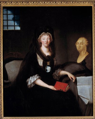 Portrait de Marie-Antoinette (1755-1793) en grand deuil à la prison du Temple - Anne Flore Millet de Brehan
