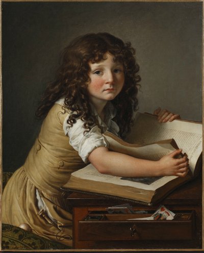Benoît Agnès Trioson avec un livre - Anne Louis Girodet de Roucy Trioson
