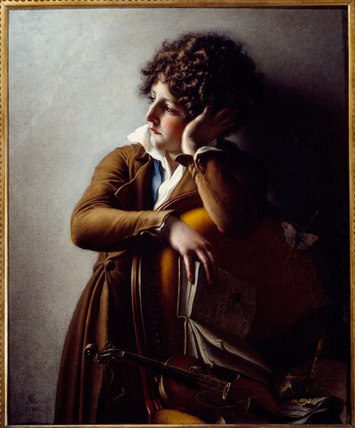 Portrait du jeune Romainville Trioson, fils du Dr. Benoit François Trioson. Peinture d