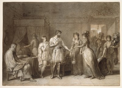 Bayard refuse les cadeaux de son hôtesse, à Brescia - Anne Louis Girodet de Roussy Trioson