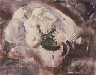 Fleurs blanches dans une cruche blanche, vers 1960 - Anne Redpath