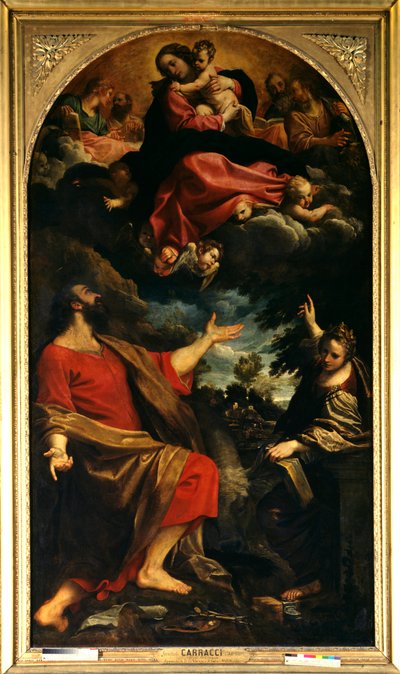 Apparition de la Vierge à Saint Luc et Sainte Catherine d