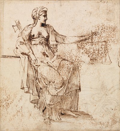 Carracci - Justice, RCIN 902146 - Annibale Carracci