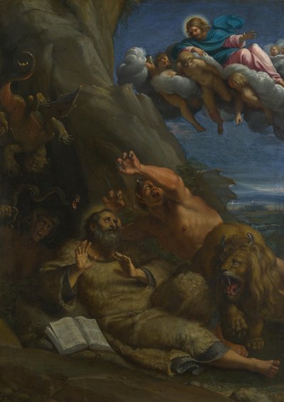 Le Christ apparaissant à Saint Antoine Abbé pendant sa tentation, vers 1598 - Annibale Carracci