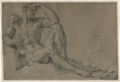 Hercule se reposant recto, 1595-1597 - Annibale Carracci