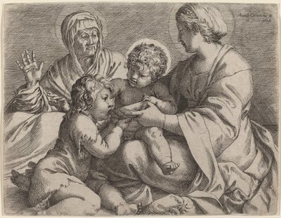Madone et Enfant avec les saints Élisabeth et Jean-Baptiste (La Madonna della Scodella) - Annibale Carracci