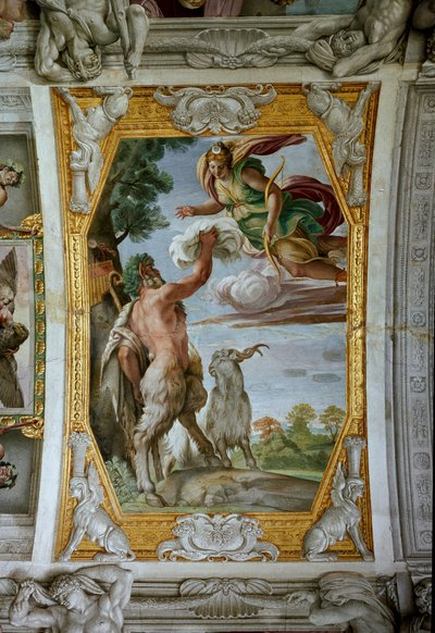Pan et Diane (Fresque) - Annibale Carracci