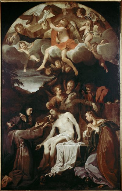 Pieta avec Sainte Claire, Saint François, Sainte Marie Madeleine et Saint Jean - Annibale Carracci
