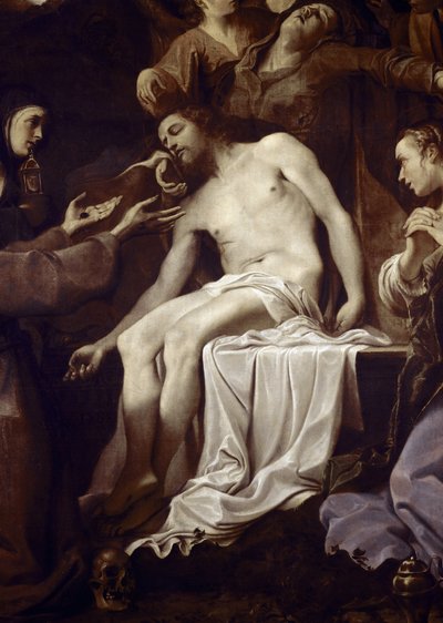 Pietà avec Sainte Claire, Saint François, Sainte Marie-Madeleine et Saint Jean (détail) - Annibale Carracci