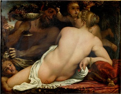 La bacchante, Vénus, satyre et deux cupidons (détail) - Annibale Carracci