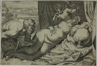 Vénus et Satyre - Annibale Carracci
