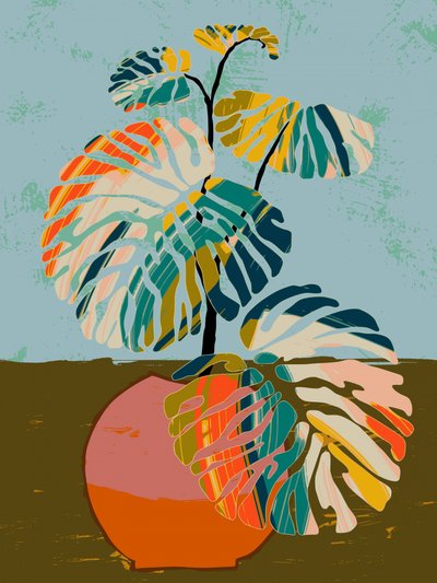 Monstera tropical (abstrait) - Annick