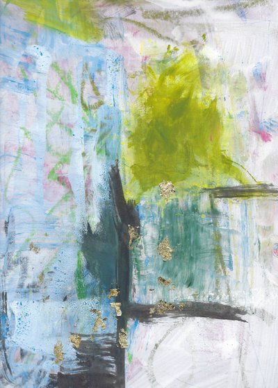 Flux abstrait moderne doré - Annick