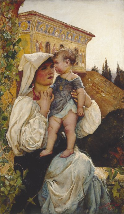 Une mère italienne et son enfant - Annie Louisa Swynnerton